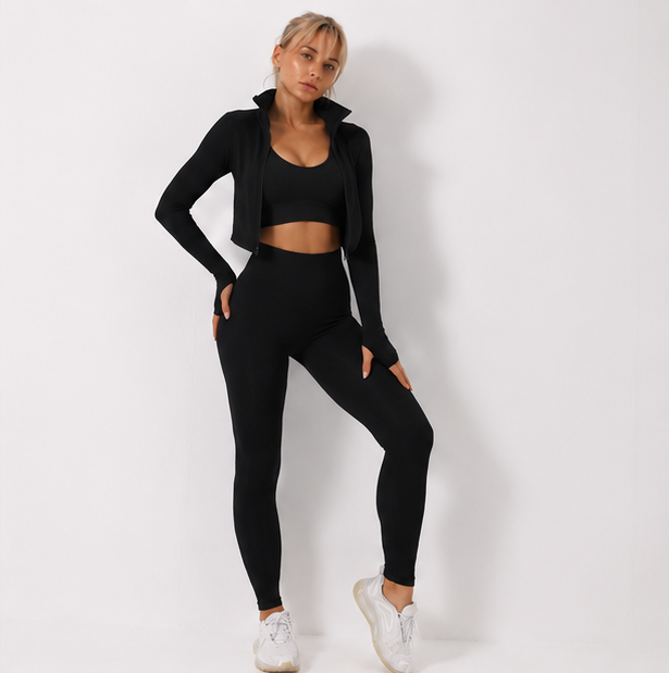 Seamless Sport Tracksuit - Jacket, Legging and Top|| Scarlet ||