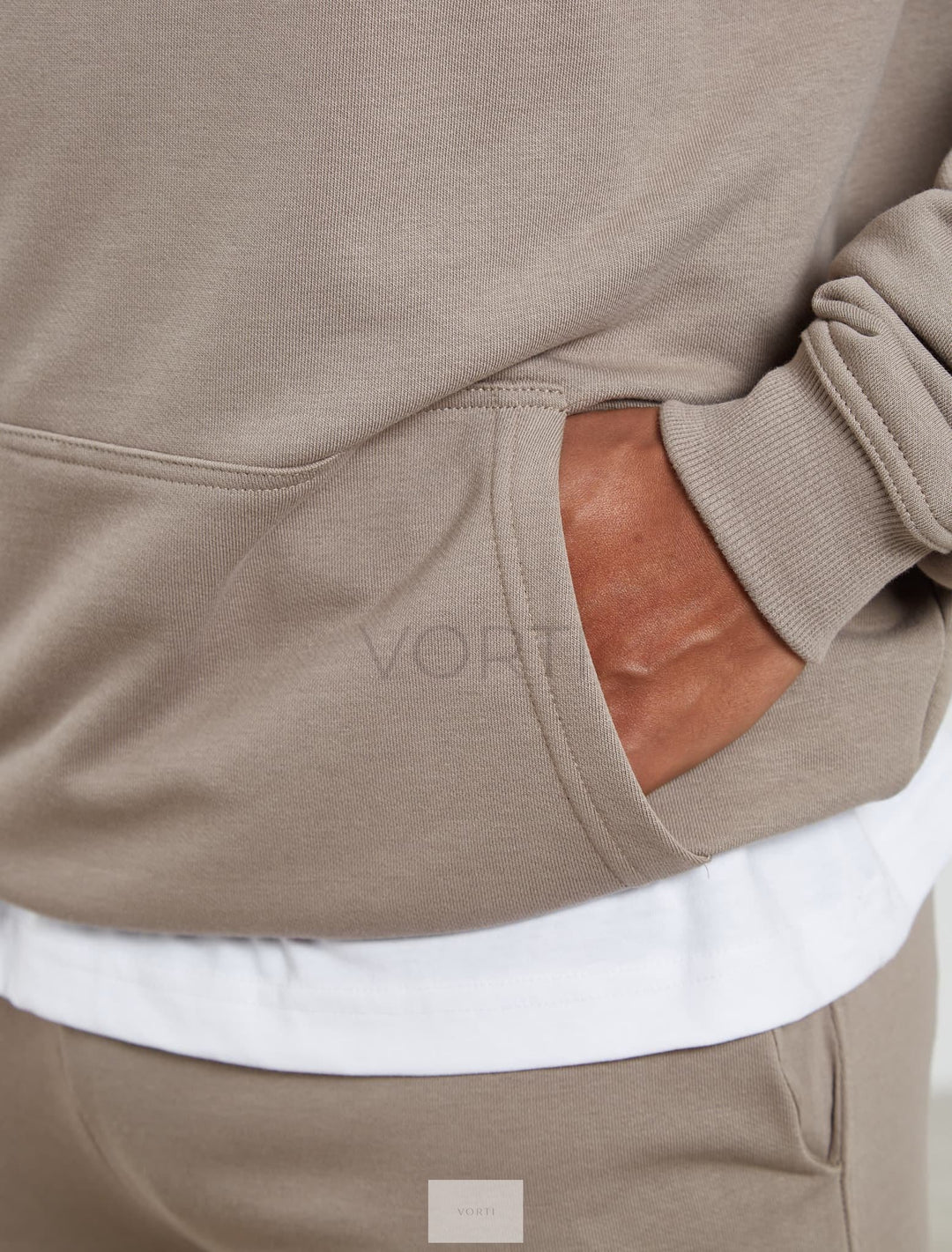 Vorti Core Loopback Hoodie - Taupe