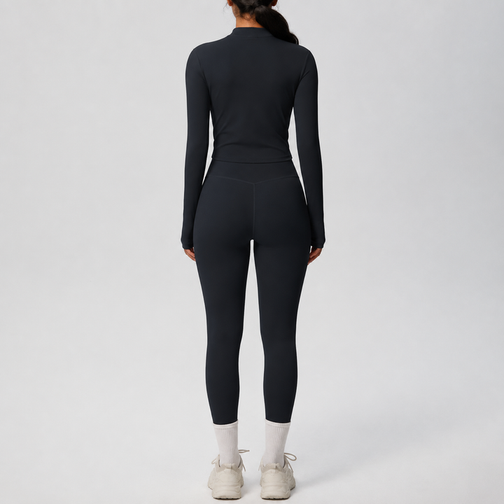 Conjunto Deportivo con Chaqueta y Leggings de Efecto Segunda Piel