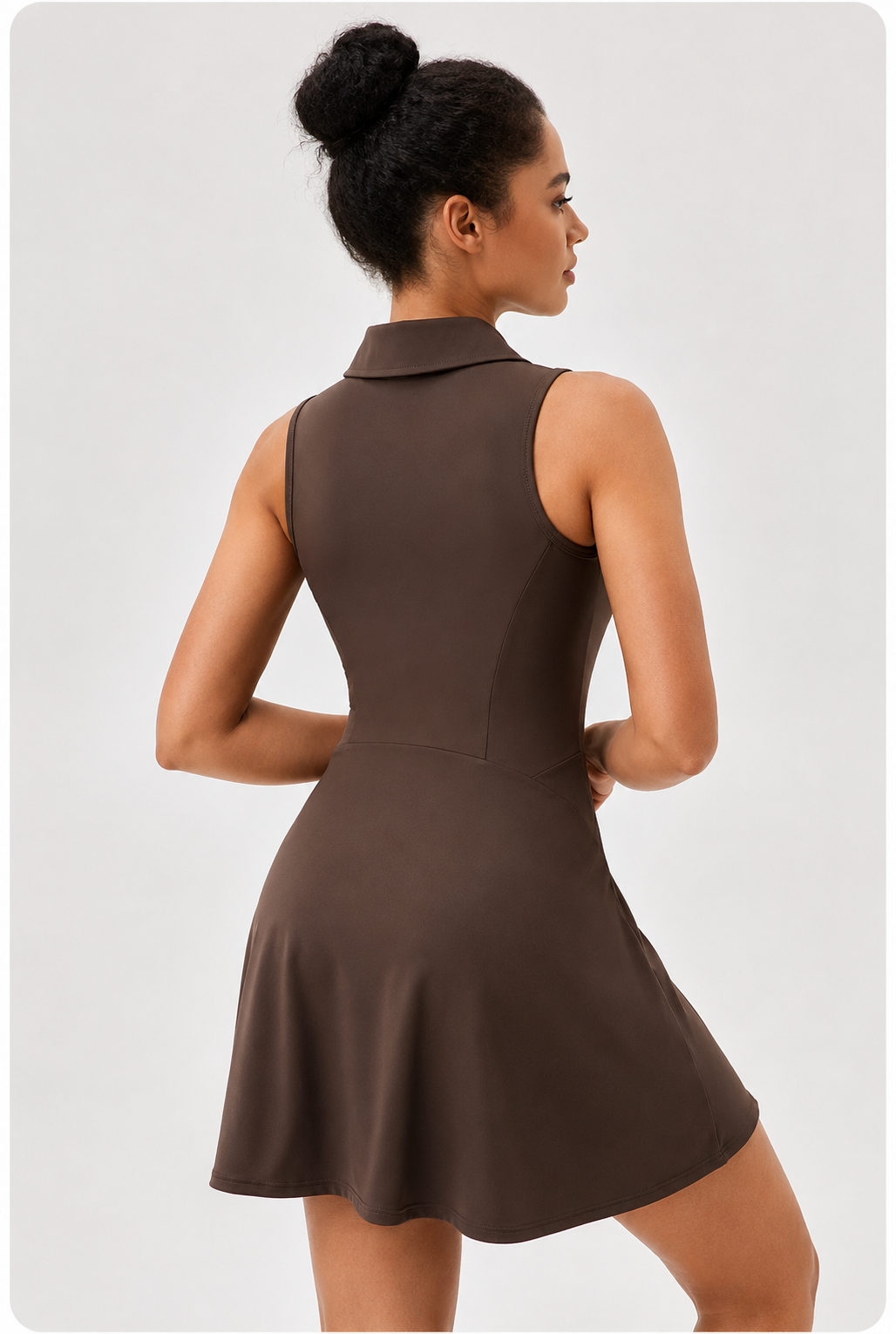 Vestido Deportivo de Tenis para Mujer con Cuello Polo, Diseño Bicolor, Ajuste en la Cintura, Transpirable y de Secado Rápido