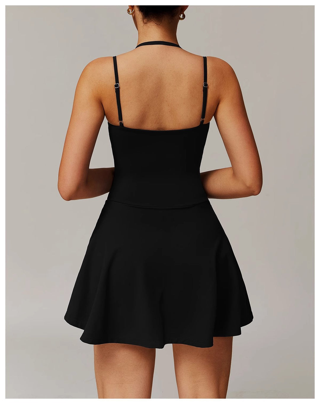 Vestido Deportivo Ajustado con Tirantes y Shorts Integrados para Mujer