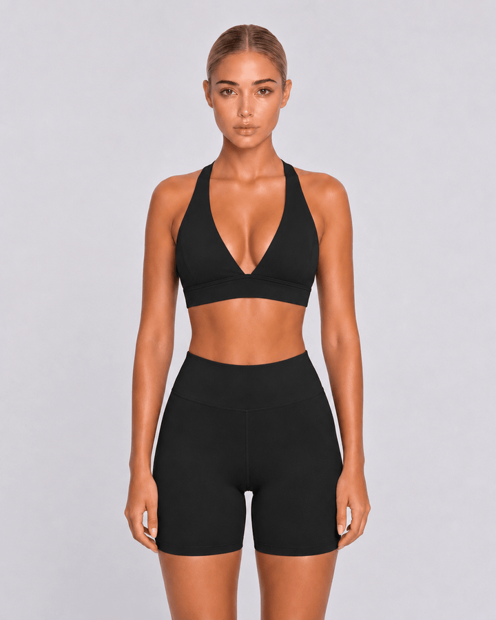 Vorti Deep V Neck Sports Bra 0 - Vorti