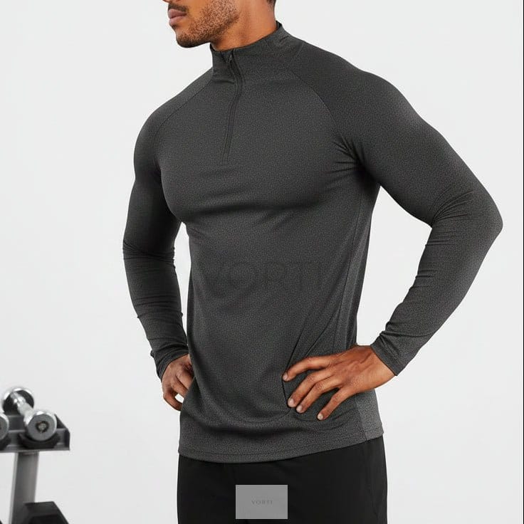Vorti Hybrid Everyday 1/4 Zip - Black Marl