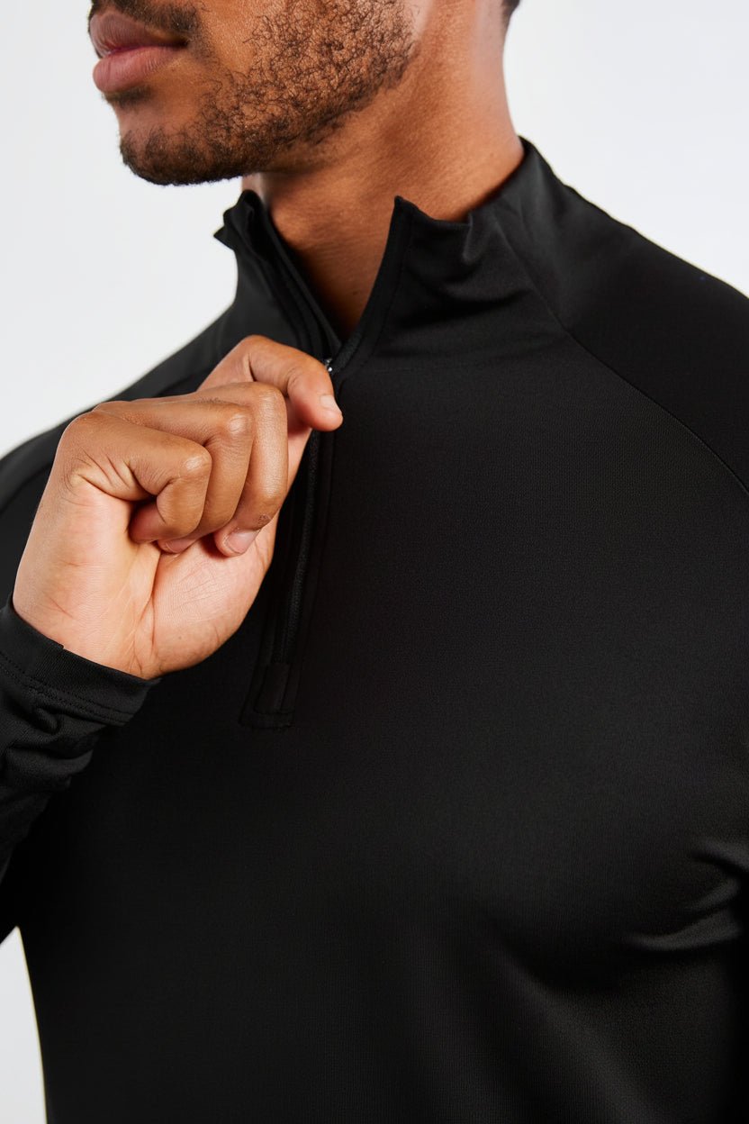 Vorti Hybrid Everyday 1/4 Zip - Black Jackets & Hoodies - Vorti
