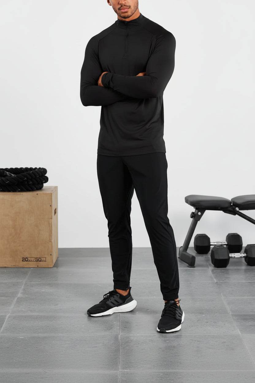 Camisola 1/4 Fecho Hybrid Everyday – Preto