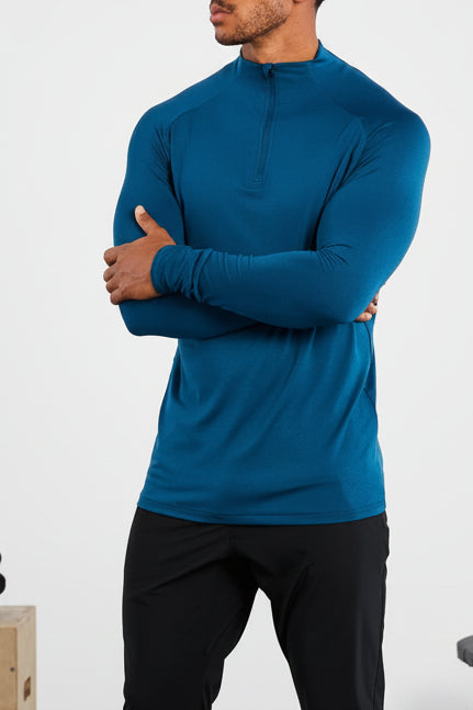 Hybrid Everyday 1/4 Zip - Blue Marl