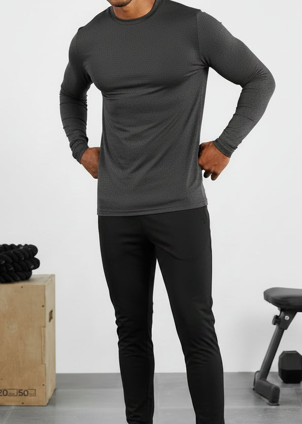 Vorti Hybrid Everyday Long Sleeve - Black Marl T-Shirts & Tops - Vorti