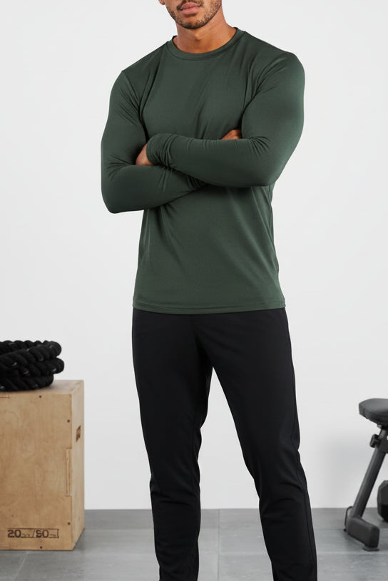 Hybrid Everyday Long Sleeve - Olive Marl