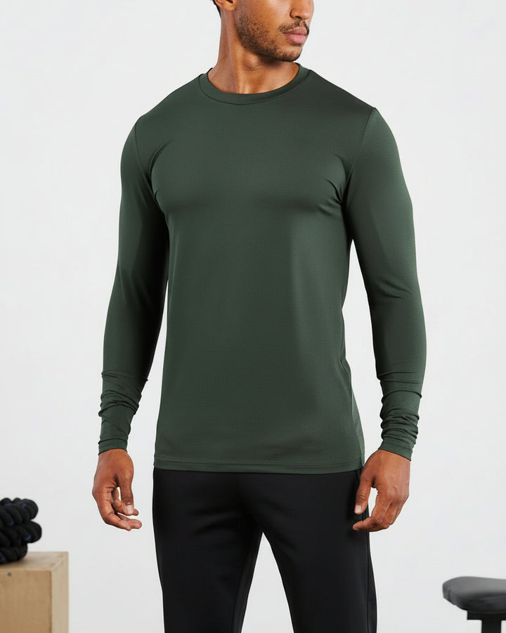 Vorti Hybrid Everyday Long Sleeve - Olive Marl
