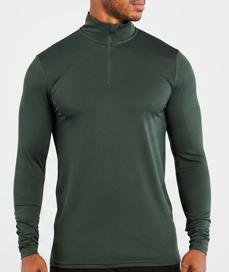 Sweatshirt 1/4 Fecho - Verde-escuro