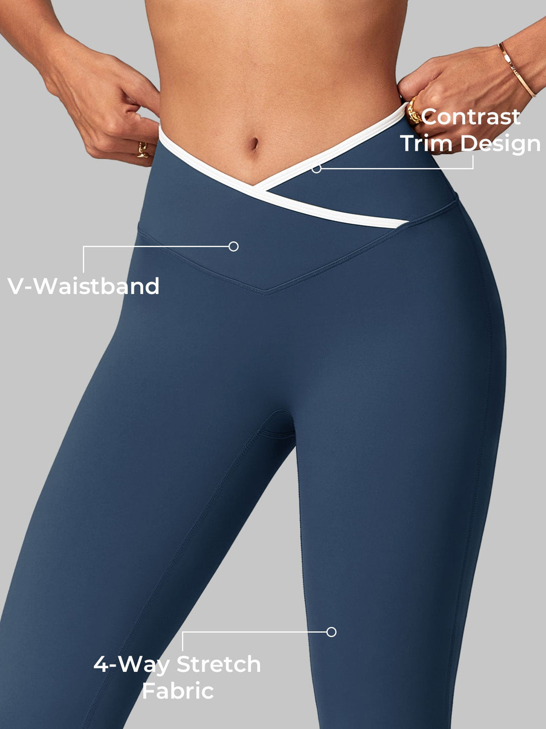 Vorti Kevie Trim Flare Leggings Leggings - Vorti
