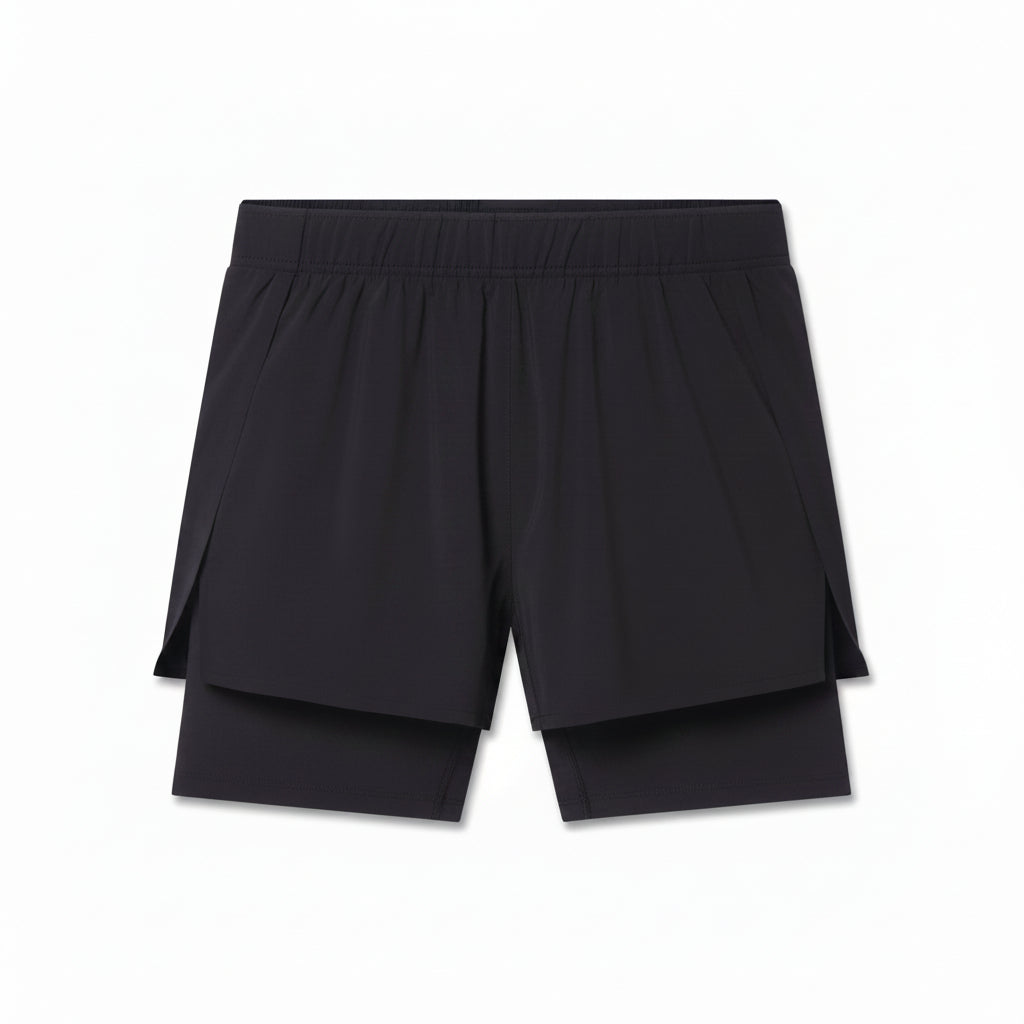 Vorti Side Split Liner Short - Black