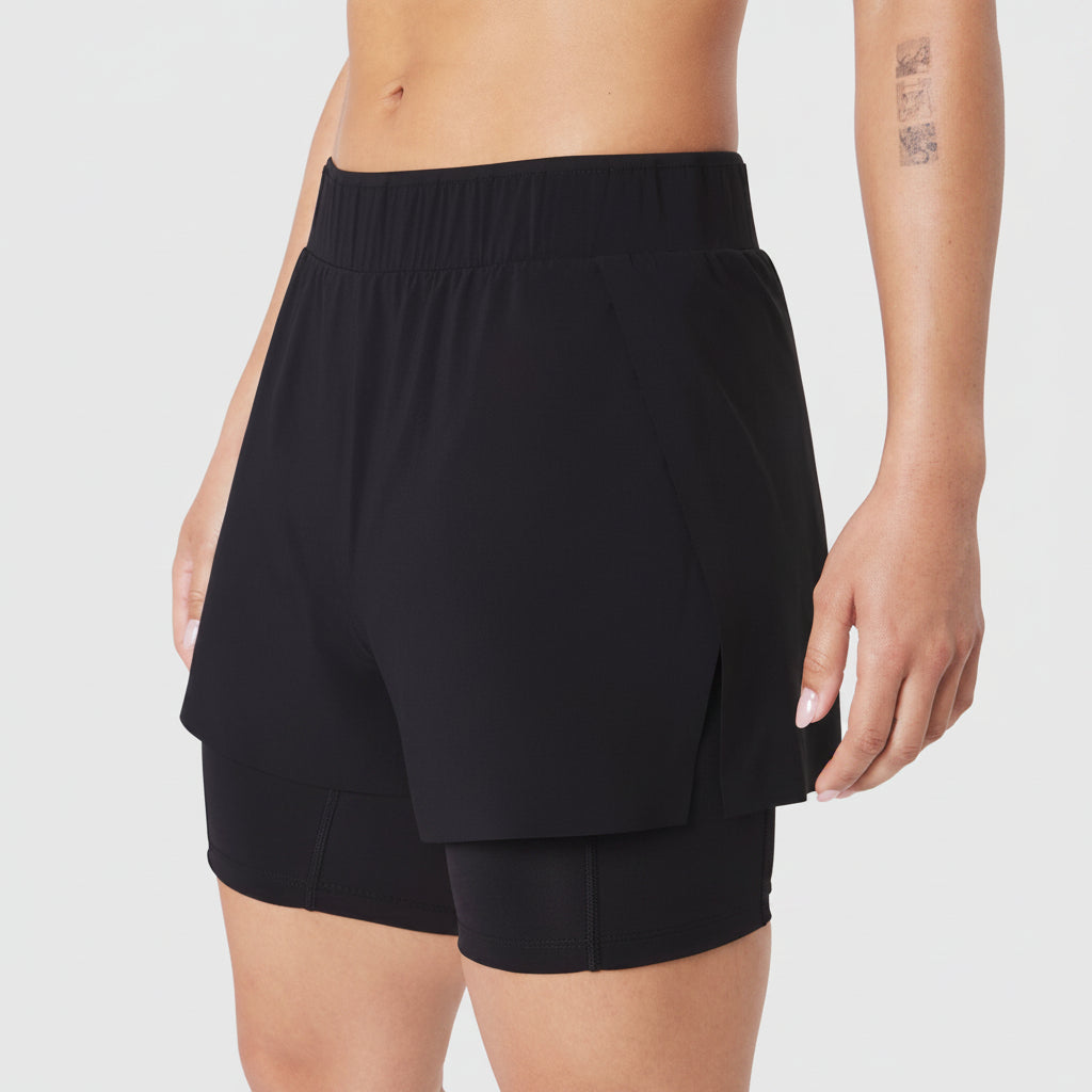 Vorti Side Split Liner Short - Black