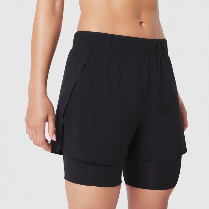 Vorti Side Split Liner Short - Black