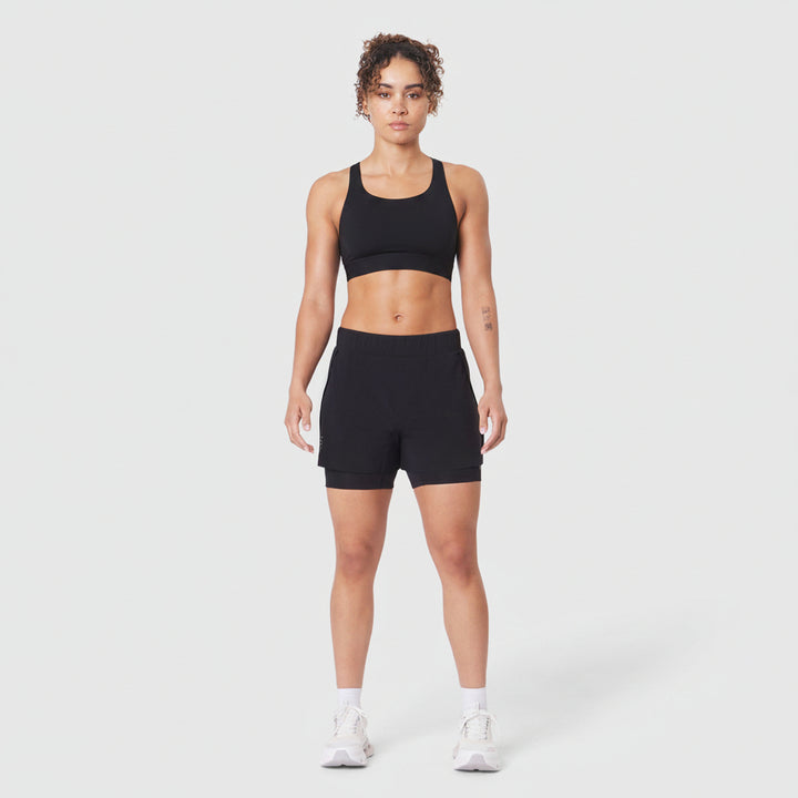 Vorti Side Split Liner Short - Black