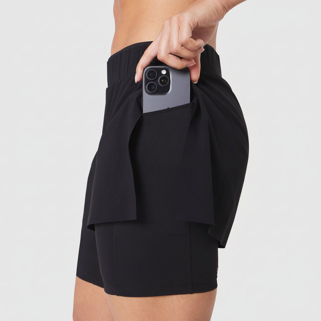 Vorti Side Split Liner Short - Black