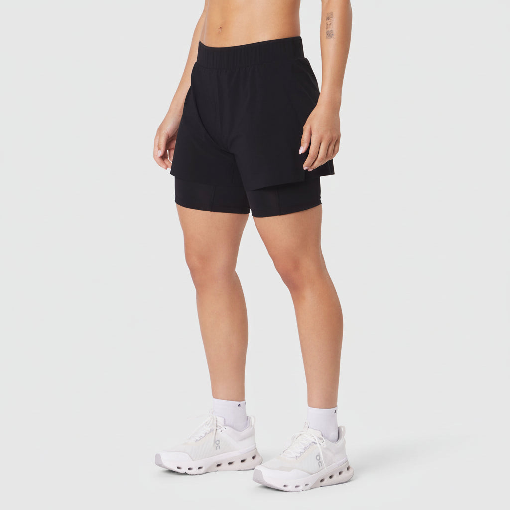 Vorti Side Split Liner Short - Black