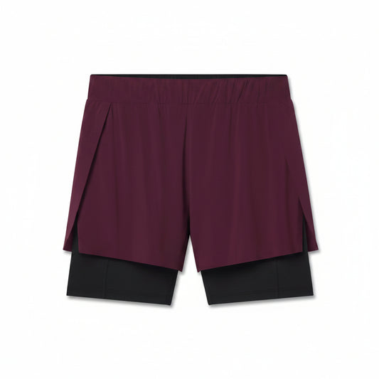 Vorti Side Split Liner Short - Merlot