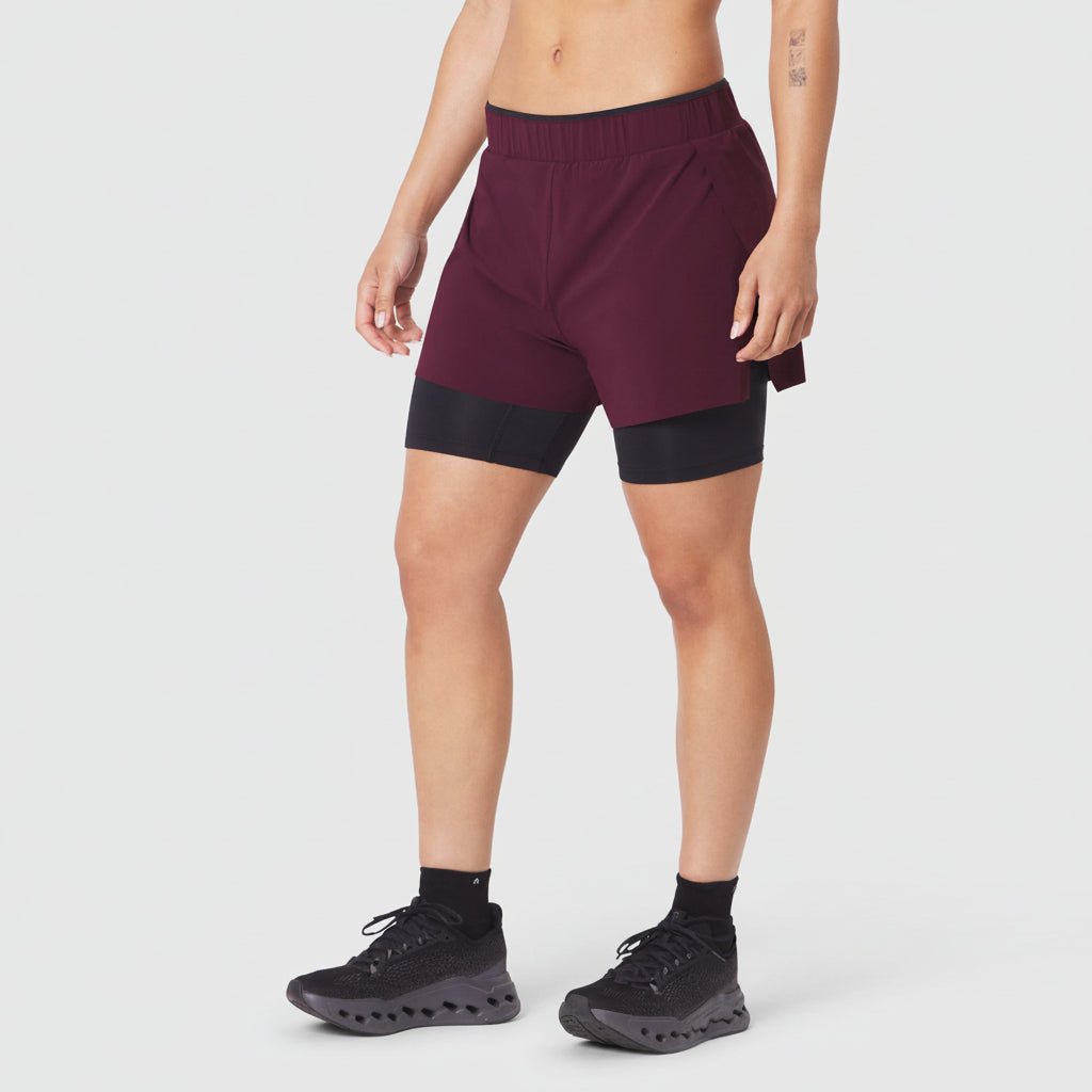 Vorti Side Split Liner Short - Merlot