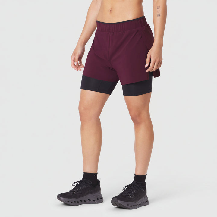 Vorti Side Split Liner Short - Merlot
