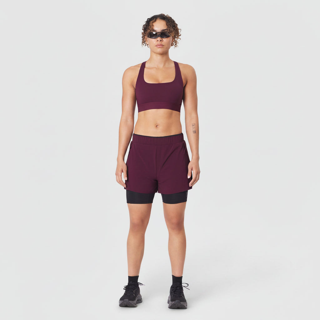 Vorti Side Split Liner Short - Merlot