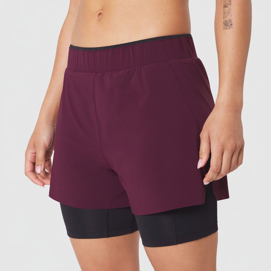 Vorti Side Split Liner Short - Merlot