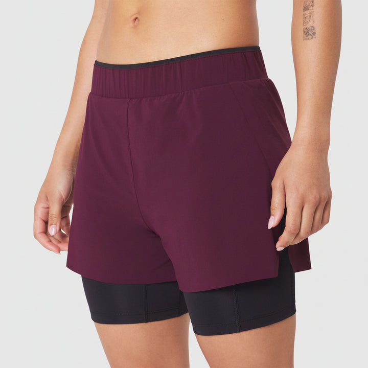 Vorti Side Split Liner Short - Merlot