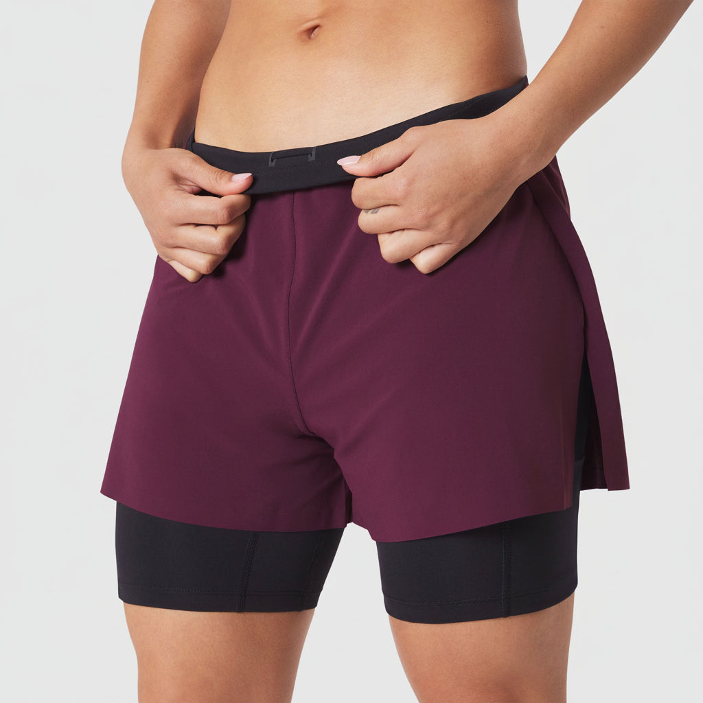 Vorti Side Split Liner Short - Merlot