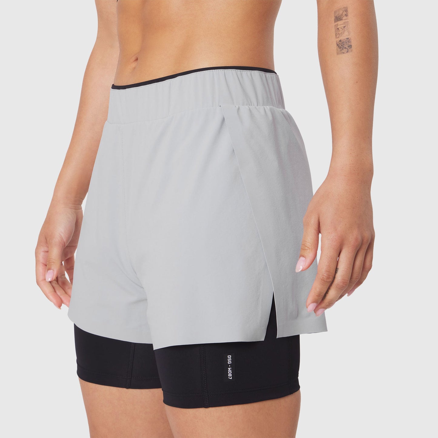 Vorti Side Split Liner Short - Slate Grey