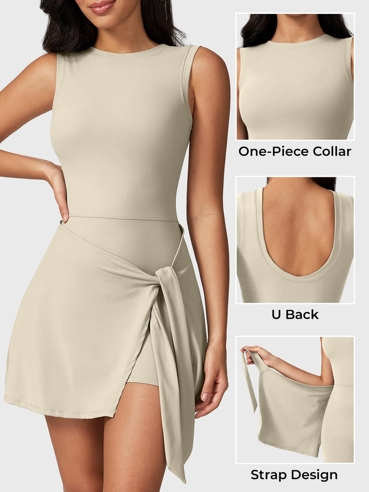 Vorti Sleeveless Tennis Dress Light Khaki