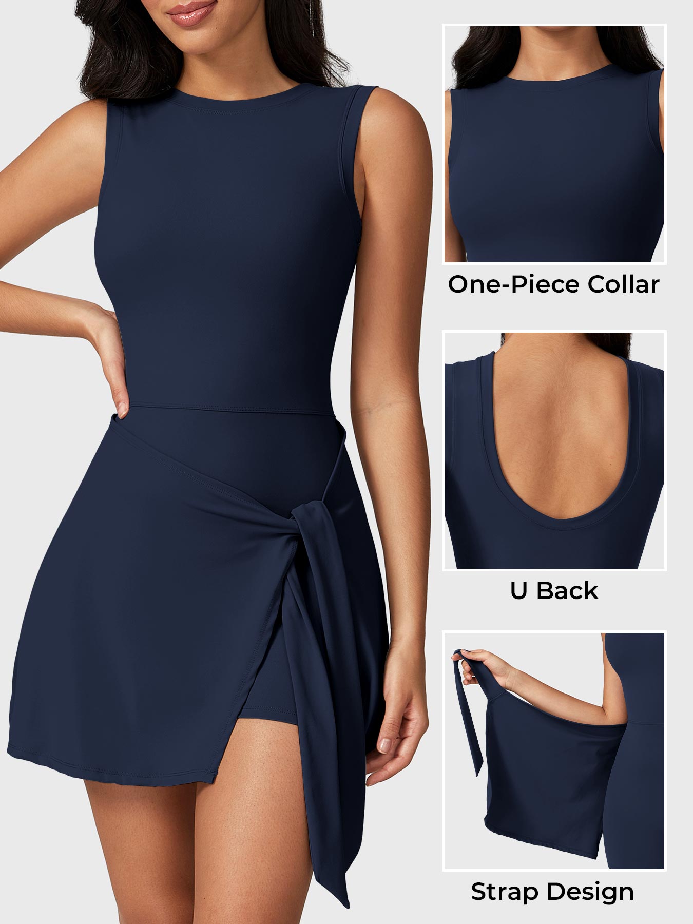 Renee Sleeveless Tennis Dress Deep Blue