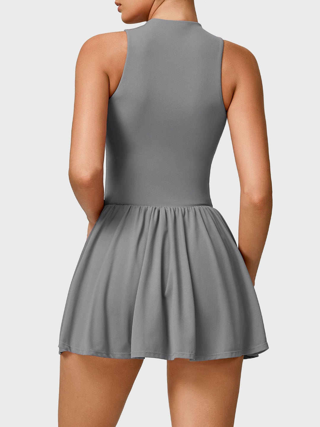 Vorti Zipper Tennis Dress Grey