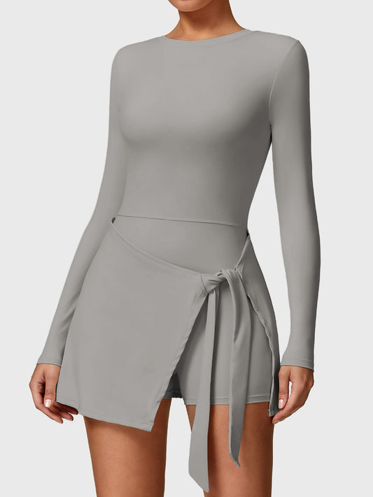 Renee Long Sleeve Tennis Dress Grey