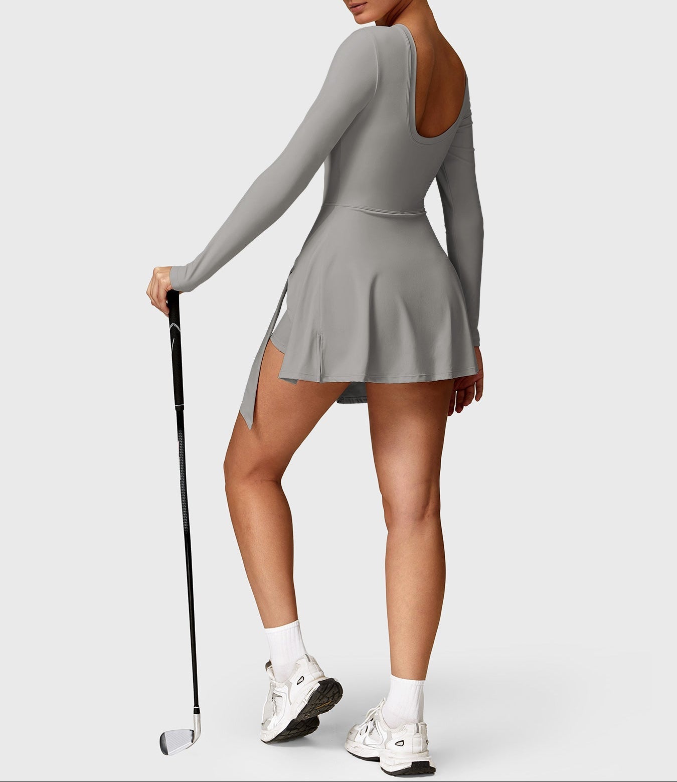Renee Long Sleeve Tennis Dress Grey