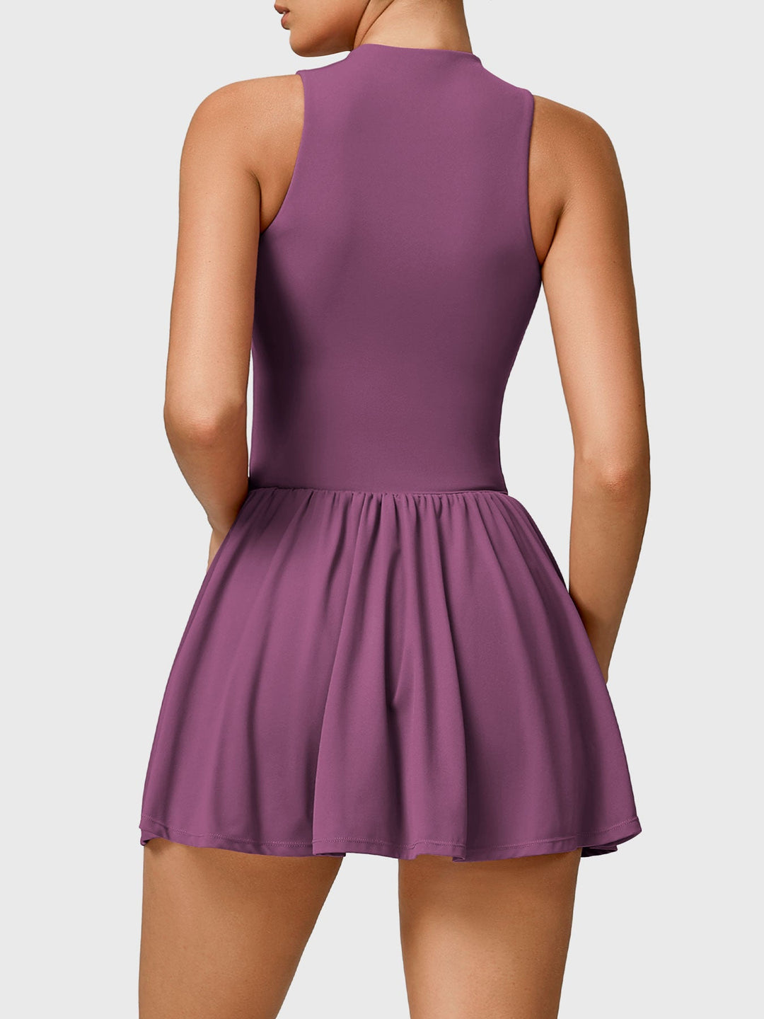Vorti Zipper Tennis Dress Prune Purple