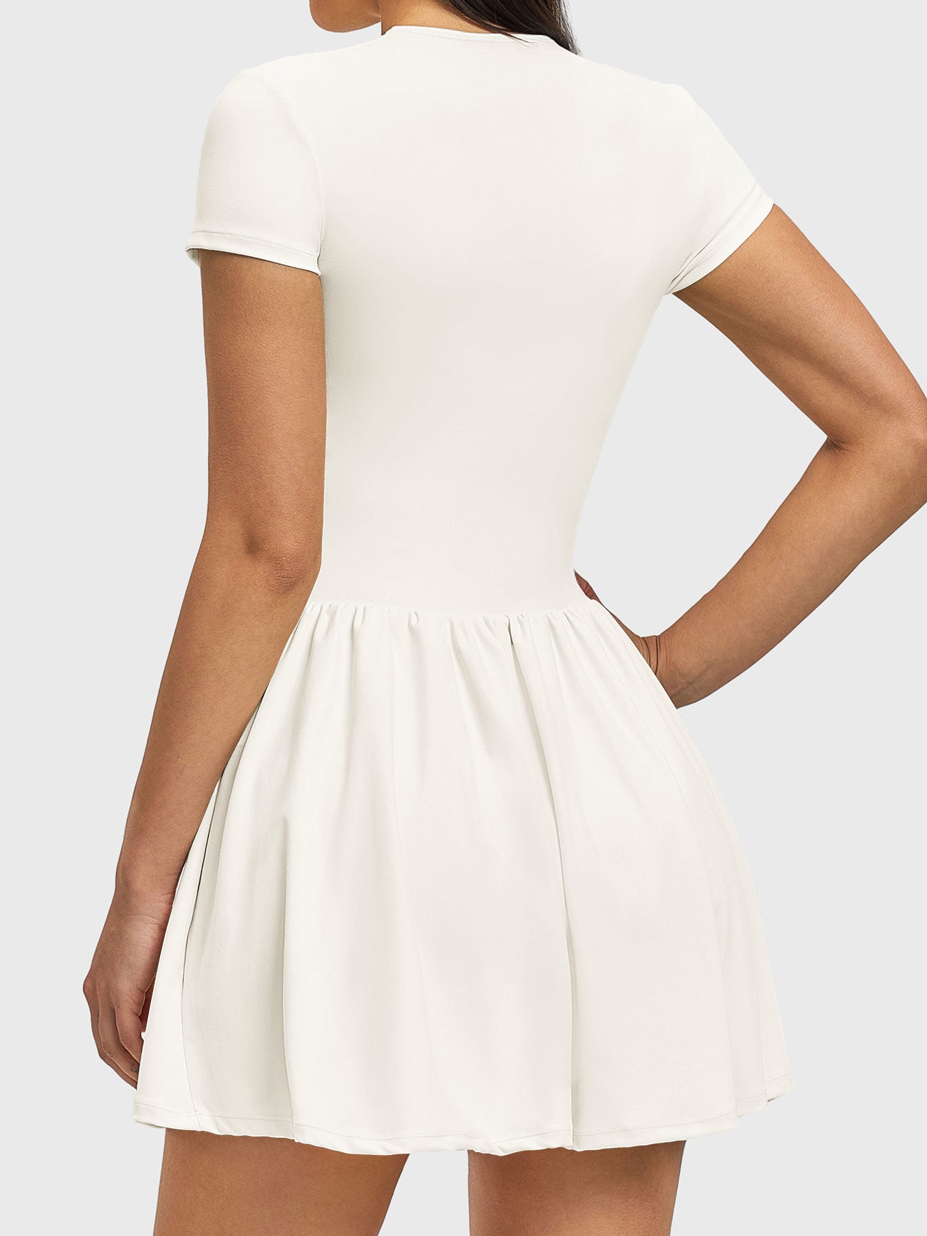 Vorti Zip Front Tennis Dress White