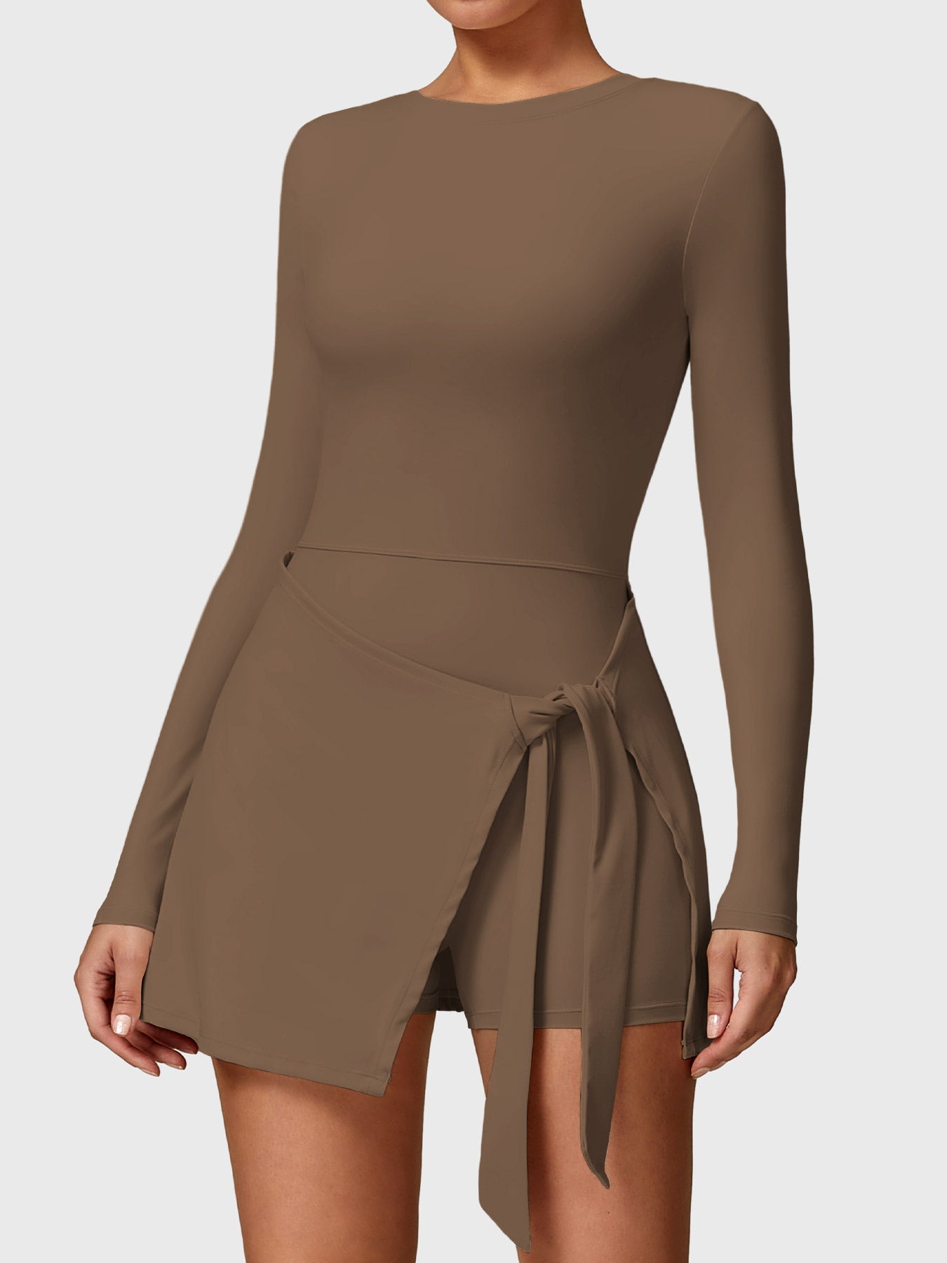 Renee Long Sleeve Tennis Dress Brown
