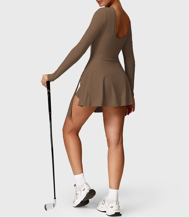 Vestido de Ténis de Manga Comprida Vorti Castanho