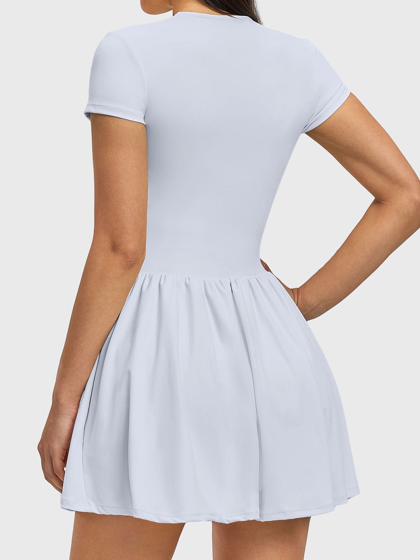 Vorti Zip Front Tennis Dress Light Blue