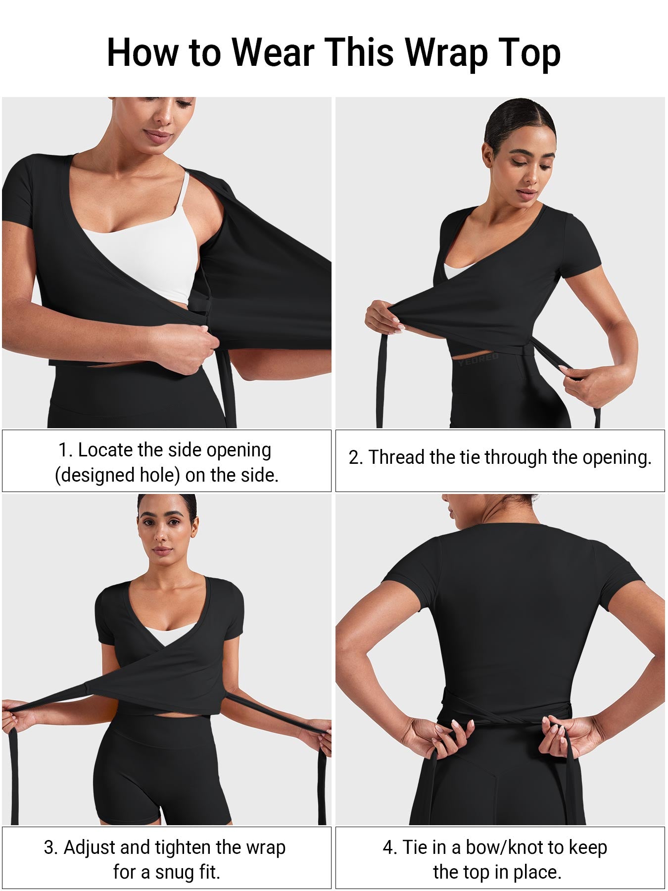Vorti Denaiy Short Sleeve Ballet Wrap Top