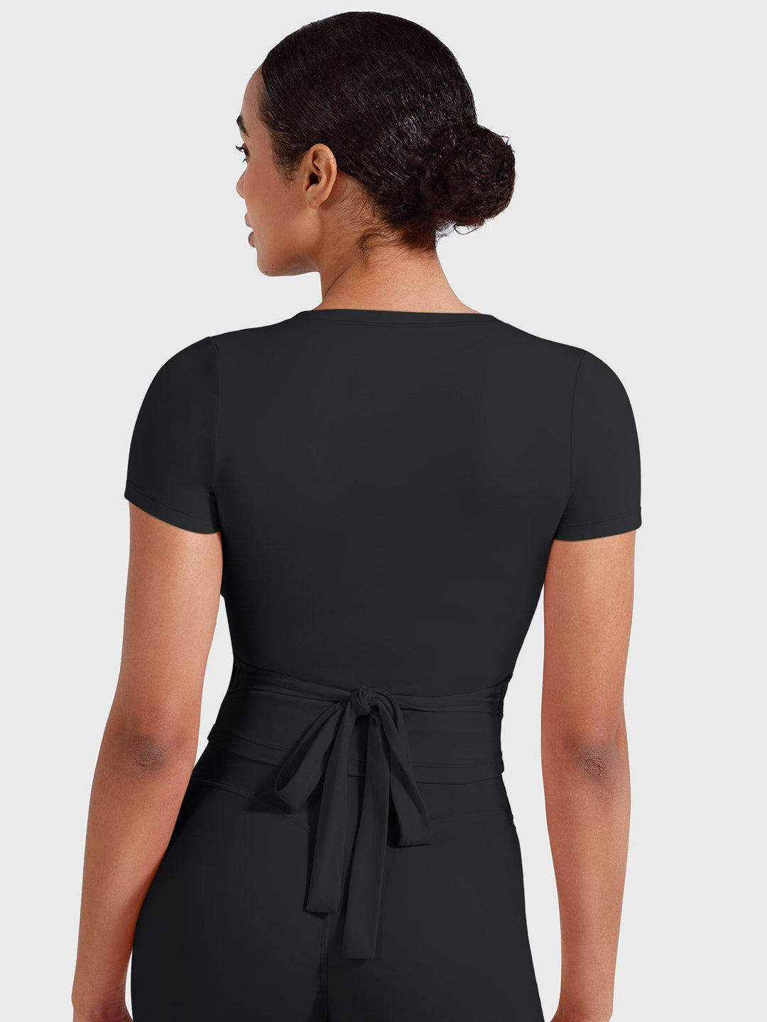 Vorti Denaiy Short Sleeve Ballet Wrap Top