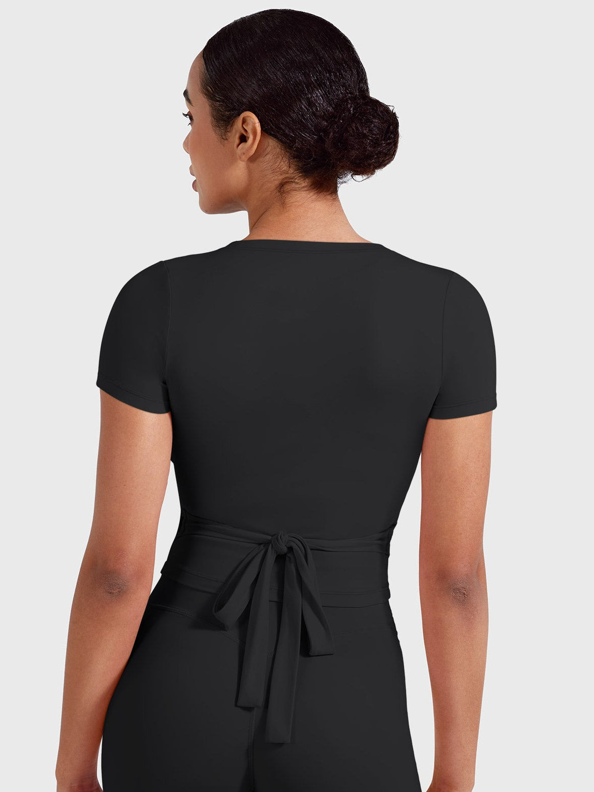 Vorti Denaiy Short Sleeve Ballet Wrap Top