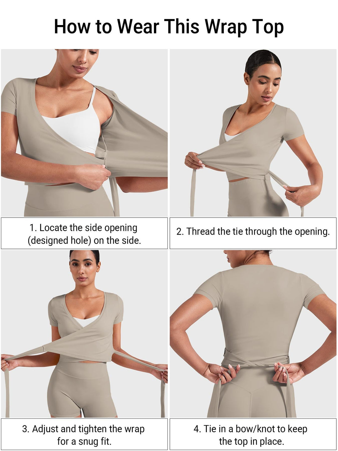 Vorti Denaiy Short Sleeve Ballet Wrap Top
