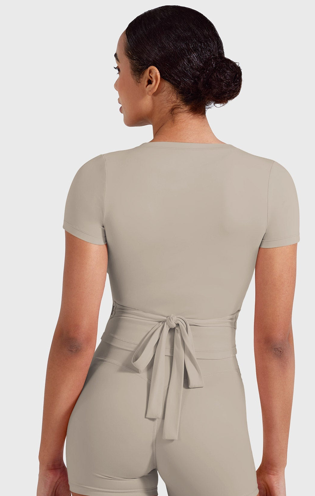 Vorti Denaiy Short Sleeve Ballet Wrap Top