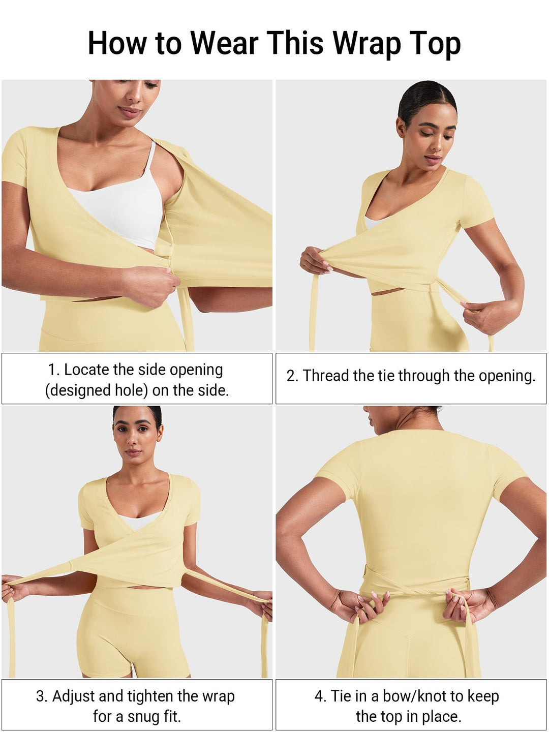 Vorti Denaiy Short Sleeve Ballet Wrap Top