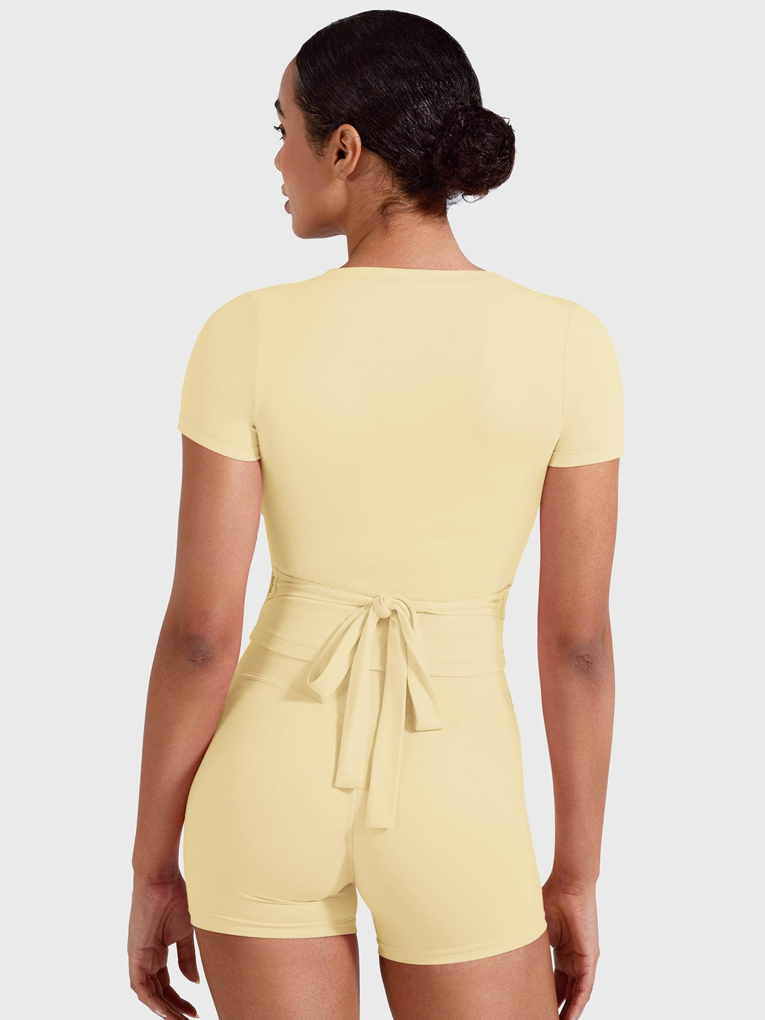 Vorti Denaiy Short Sleeve Ballet Wrap Top