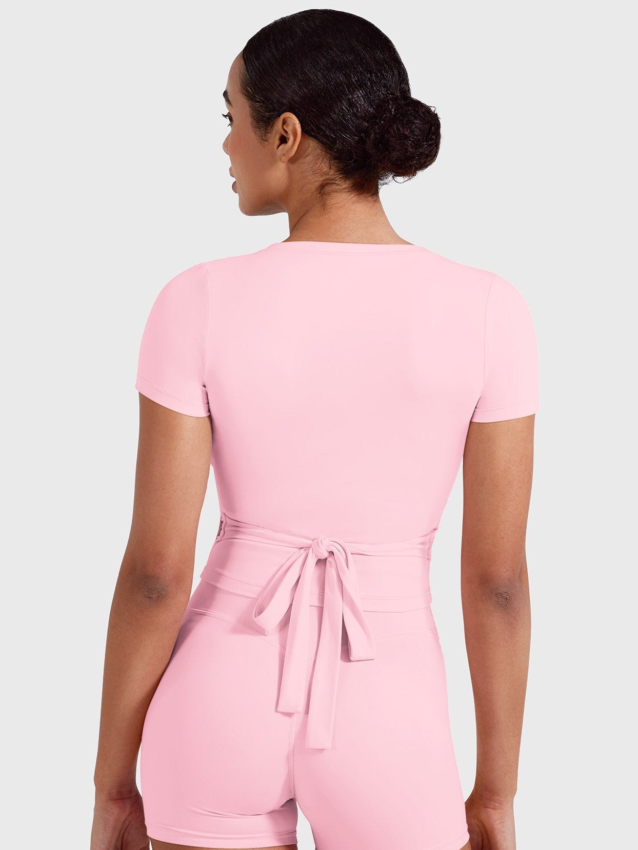 Vorti Denaiy Short Sleeve Ballet Wrap Top