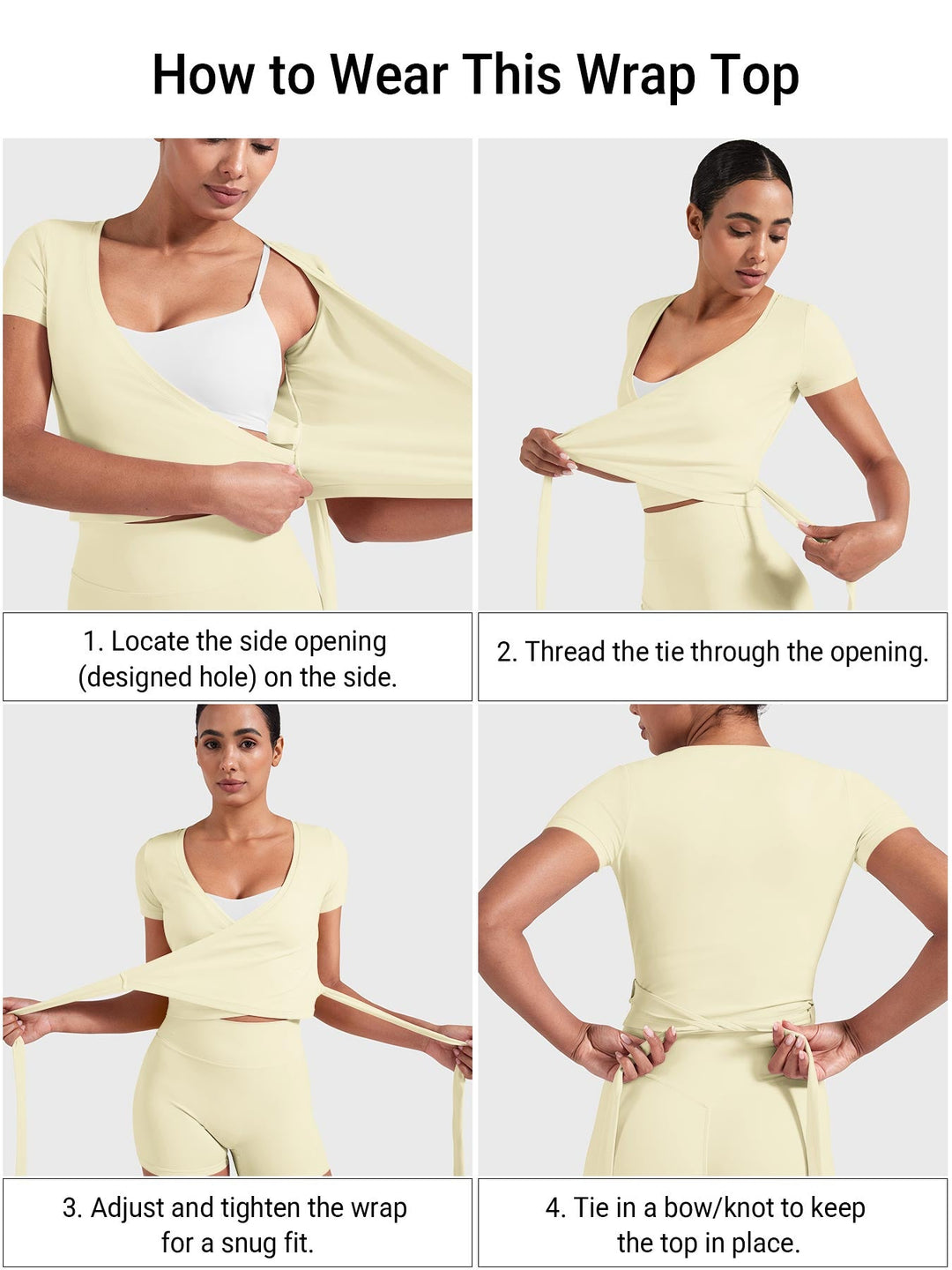 Vorti Denaiy Short Sleeve Ballet Wrap Top