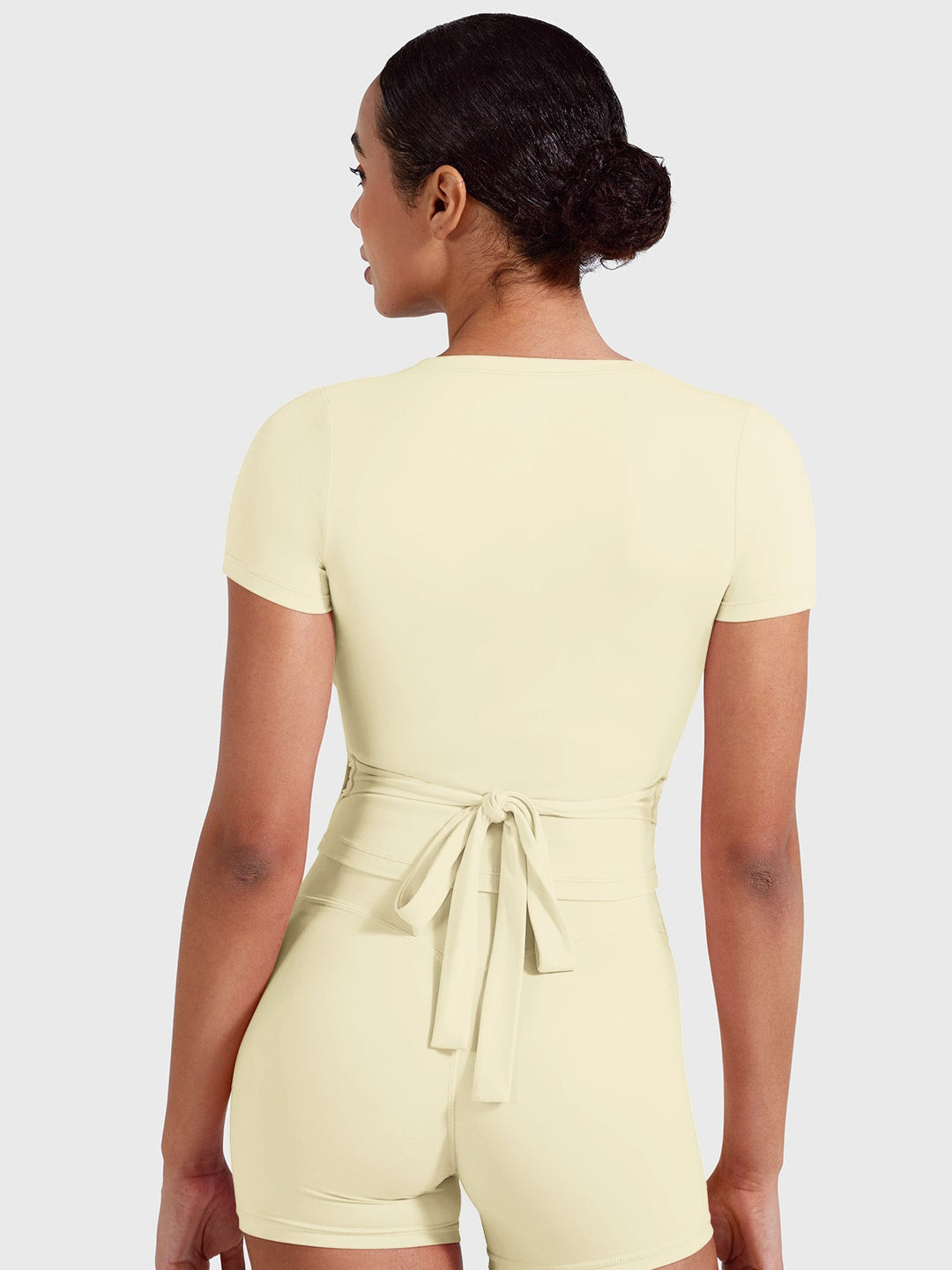 Vorti Denaiy Short Sleeve Ballet Wrap Top