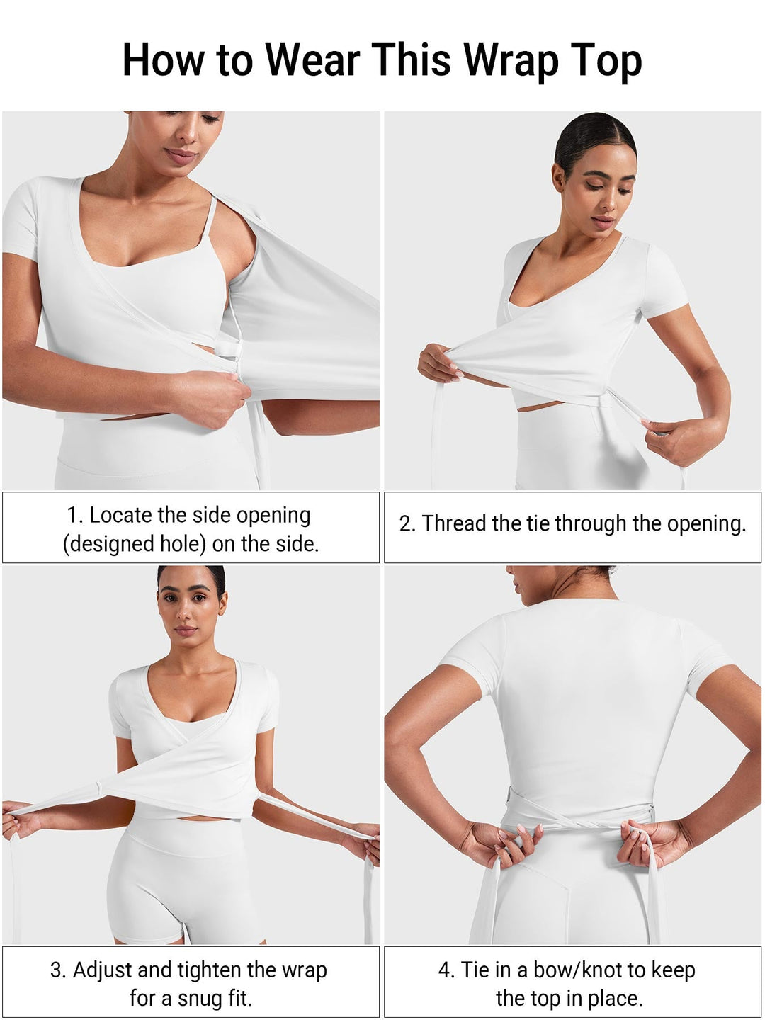 Vorti Denaiy Short Sleeve Ballet Wrap Top